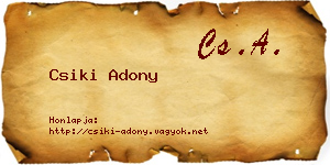 Csiki Adony névjegykártya